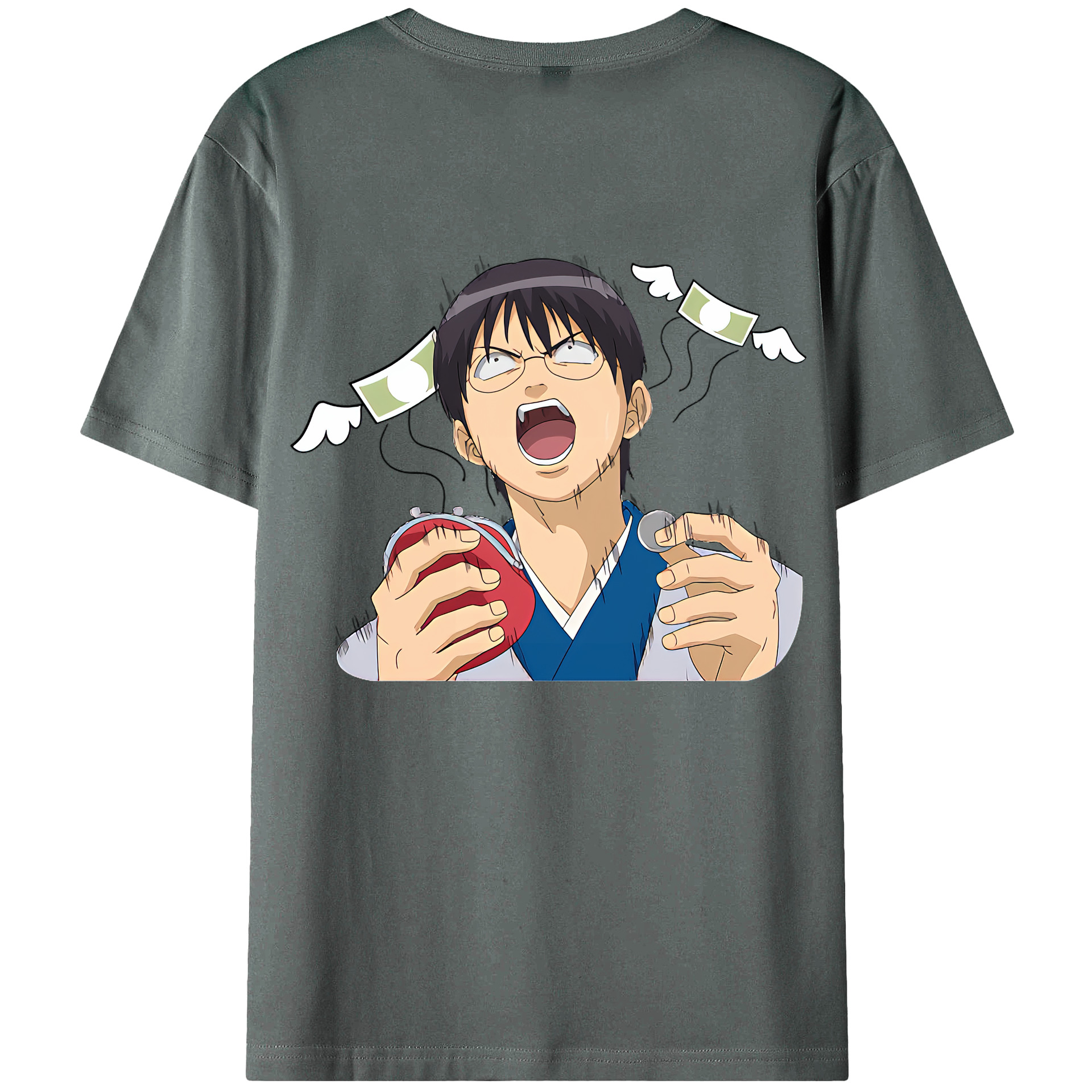 （画像用） ぎんたま 坂田銀時（さかたぎんとき） 神楽 志村新八（しむら しんぱち） GINTAMA Sakata Gintoki Kagura Shimura Shinpachi 綿100％ メンズ半袖Tシャツ（バックプリント） 通気性